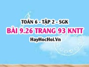 Bài 9.26 trang 93 Toán 6 Tập 2 Kết nối tri thức